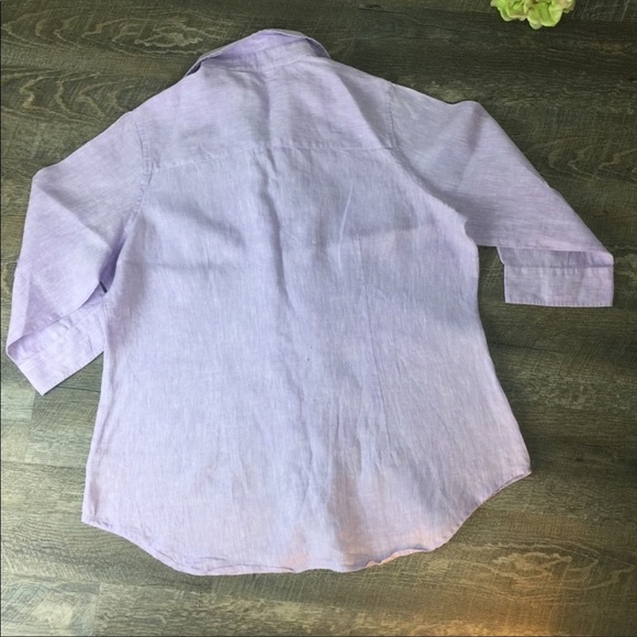 🧨Coldwater Creek - Lavender 100% Linen Buttondown - 1X - Picture 2 of 4